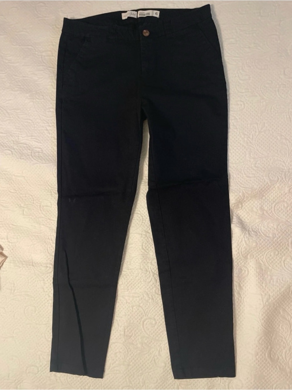 Maison Jules Black Ankle Slim Stretch Pants